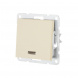 Переключатель одноклавишный LK Studio LK80 c подсветкой бежевый матовый 840402-1