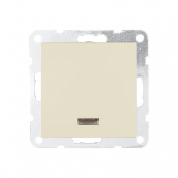 Переключатель одноклавишный LK Studio LK80 c подсветкой бежевый матовый 840402-1