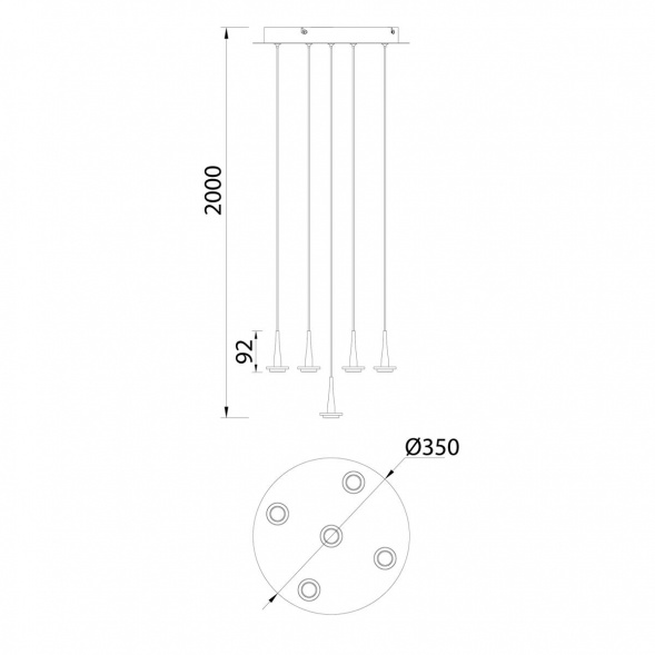 Люстра подвесная БЕЗ плафонов Mantra (5) Andromeda 8932