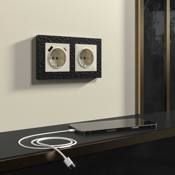 Розетка с заземлением, безвинтовой зажим Werkel слоновая кость W1171303 4690389155772