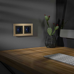 Розетка Werkel с/з с подсветкой черный W1171408 4690389171727