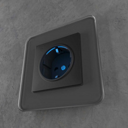 Розетка Werkel с/з с подсветкой черный W1171408 4690389171727