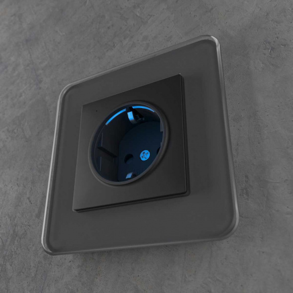 Розетка Werkel с/з с подсветкой черный W1171408 4690389171727