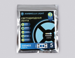 Светодиодная лента Ambrella Light 20W/m 240LED/m 2835SMD холодный белый 5M GS3403