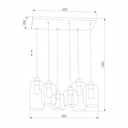 Подвесная люстра TK Lighting 1027 Marco Graphite