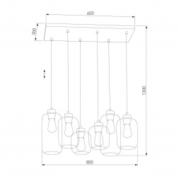 Подвесная люстра TK Lighting 1027 Marco Graphite