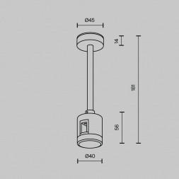 Крепление потолочное Short 138мм Maytoni Technical TRA156C-IPCL1-PT