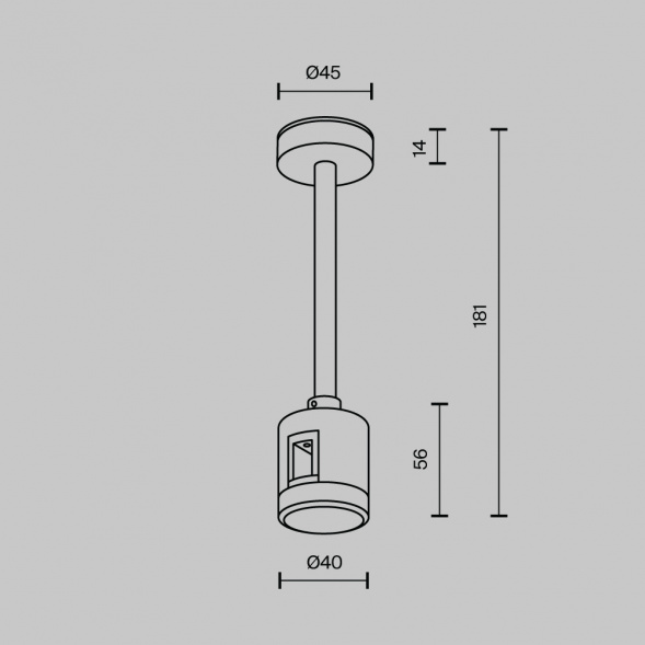 Крепление потолочное Short 138мм Maytoni Technical TRA156C-IPCL1-PT