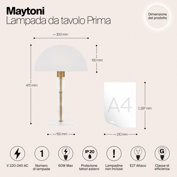 Настольная лампа Maytoni Prima Z034TL-01BZ