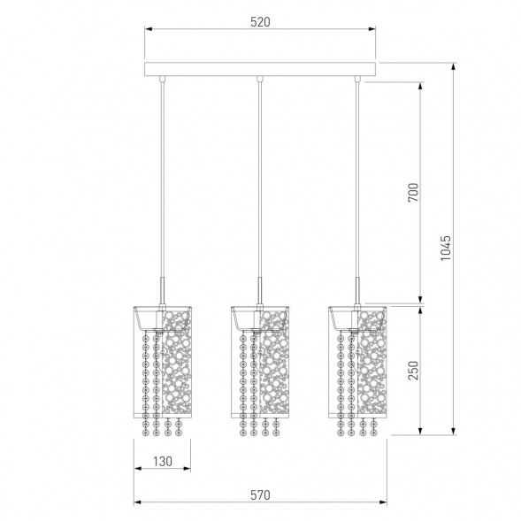 Подвесной светильник Eurosvet 1181/3 хром
