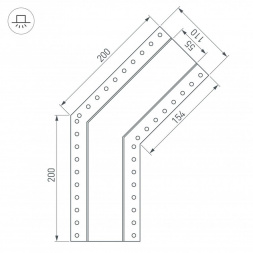 Коннектор угловой Arlight SL-Linia55-Fantom-135 030129