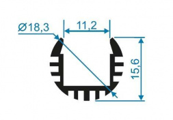 Профиль круглый универсальный с рассеивателем серебро 1м. Apeyron 08-17