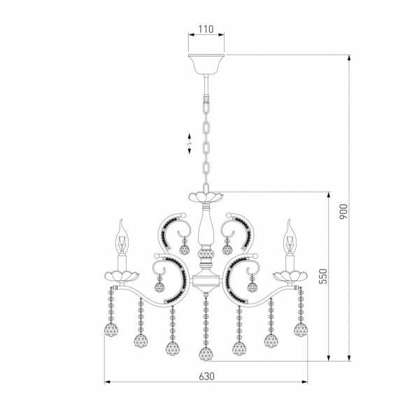 Подвесная люстра Eurosvet Brezza 10107/5 хром/дымчатый хрусталь Strotskis