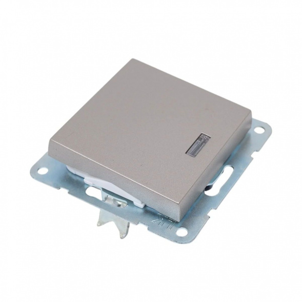 Переключатель одноклавишный LK Studio LK80 c подсветкой шампань 840406-1