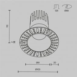 Встраиваемый светильник Maytoni Technical Dip DL122-15W-2.7K-TRS-W