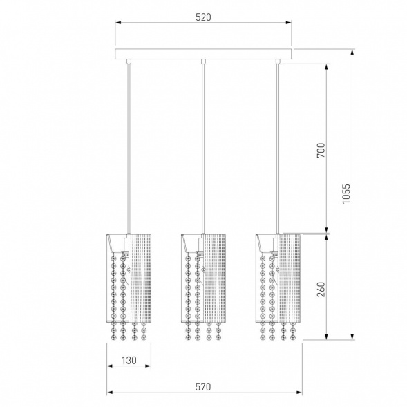 Подвесной светильник Eurosvet 1188/3 хром