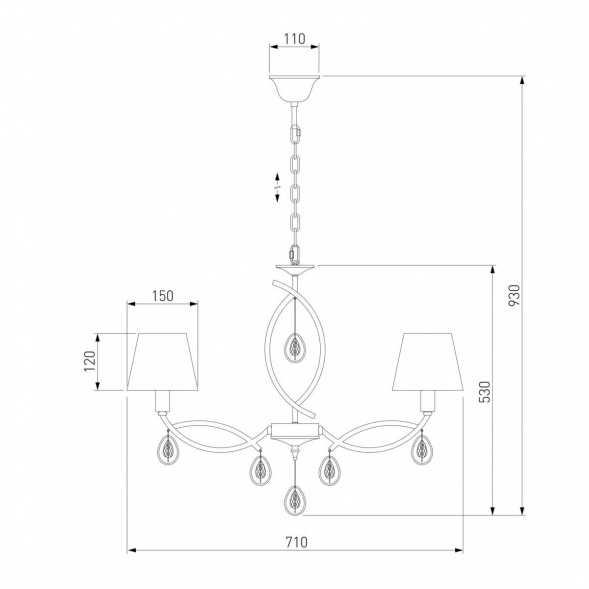 Подвесная люстра Eurosvet 60091/8 перламутровое золото