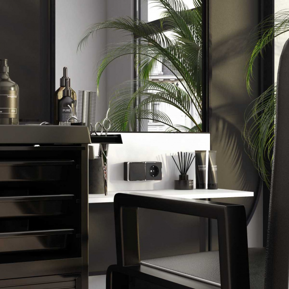 Выключатель одноклавишный Werkel Gallant черный/хром W5012035 4690389164101