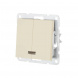 Выключатель двухклавишный LK Studio LK80 c подсветкой бежевый матовый 841202-1