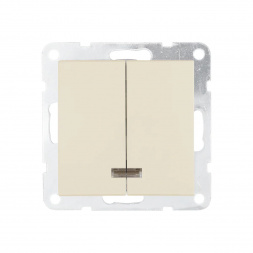 Выключатель двухклавишный LK Studio LK80 c подсветкой бежевый матовый 841202-1