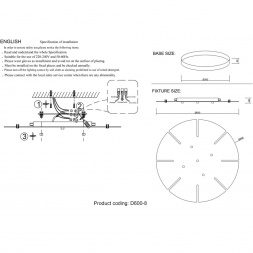 Основание для люстры Crystal Lux D600-8 BRASS
