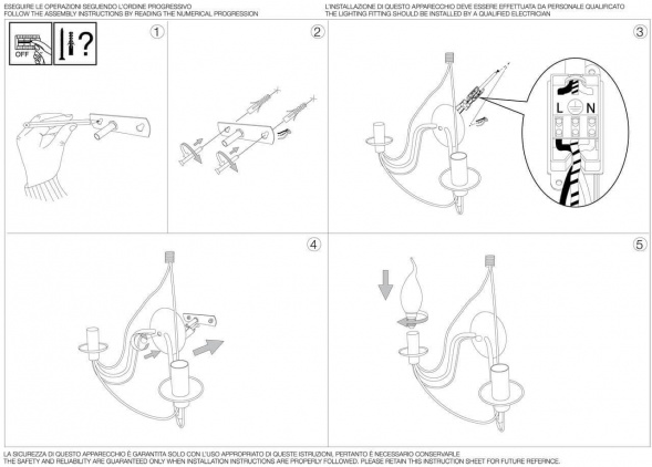 Бра Ideal Lux Corte AP2 BIanco Antico 028460