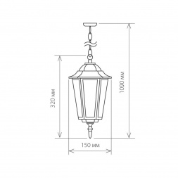 Уличный подвесной светильник Elektrostandard 1004H черное золото a035742