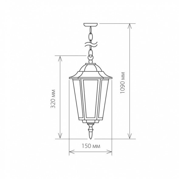 Уличный подвесной светильник Elektrostandard 1004H черное золото a035742