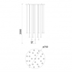 Люстра подвесная БЕЗ плафонов Mantra (24) Andromeda 8937