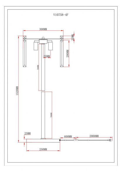 Торшер Moderli Levi V10758-4F