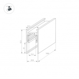 Магнитный шинопровод Arlight MAG-ORIENT-TRACK-2652-1000 BK 034071