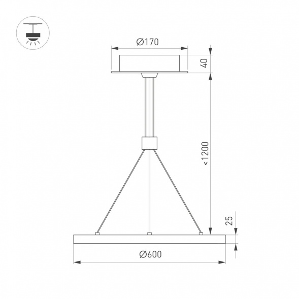 Подвесной светодиодный светильник Arlight SP-Congo-Can-1-R600-36W Day4000 046230