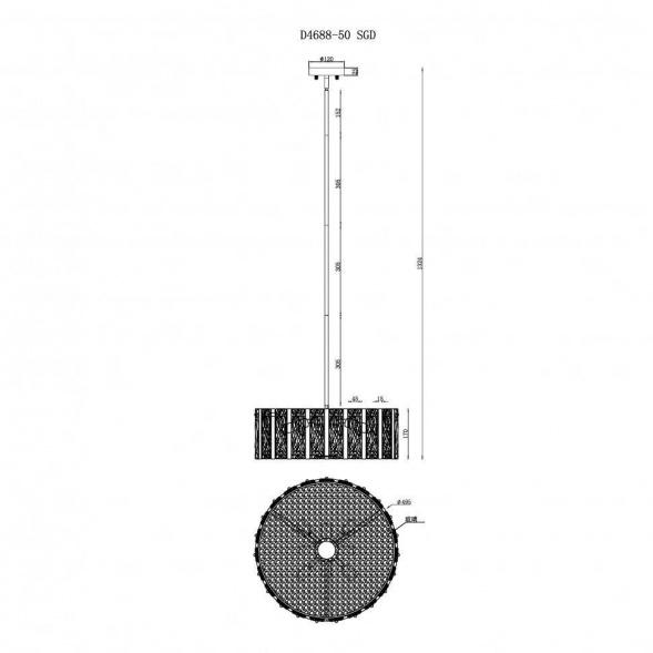 Подвесной светильник iLamp Panorama D4688-50 SGD