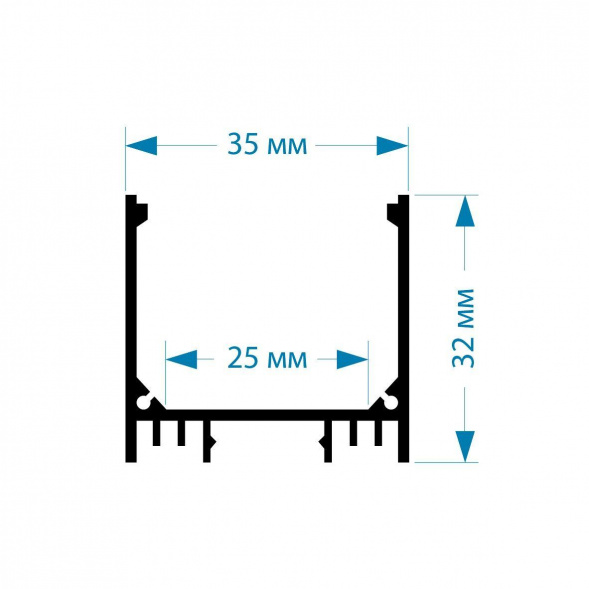 Профиль алюминиевый универсальный с рассеивателем серебро 2м. Apeyron 08-23
