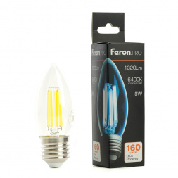 Лампа светодиодная Feron.PRO LB-1208 Свеча E27 1320LM 8W 175-265V 6400K 51243