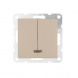 Выключатель двухклавишный LK Studio LK80 c подсветкой шампань 841206-1