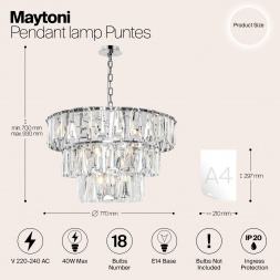 Подвесная люстра Maytoni Puntes MOD043PL-18CH