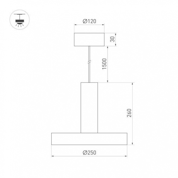 Подвесной светодиодный светильник Arlight SP-Eric-R250-8W Warm3000 035924