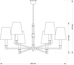 Подвесной светильник KUTEK TAMARA TAM-ZW-6(Z/A)