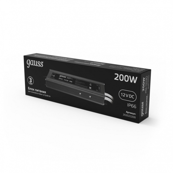 Блок питания Gauss 12V 200W IP66 20A 202023200