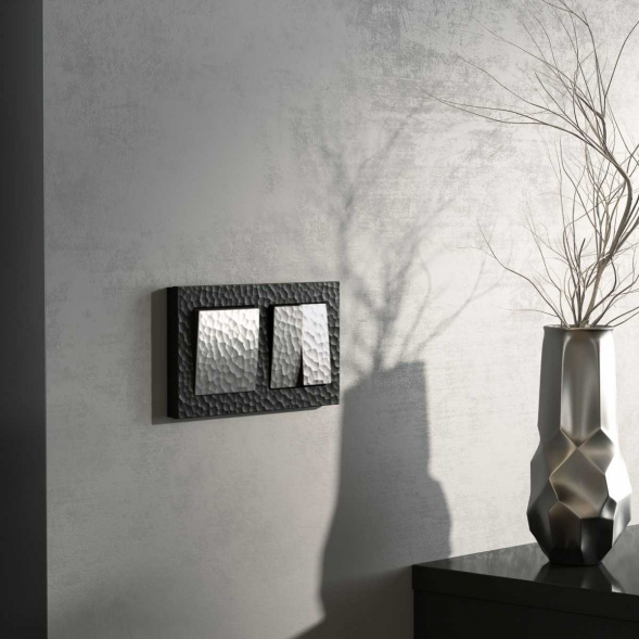 Выключатель Werkel Hammer двухклавишный серебряный W1220006 4690389162299