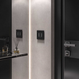 Сенсорный умный выключатель двуклавишный Werkel черный W4523008 4690389197963