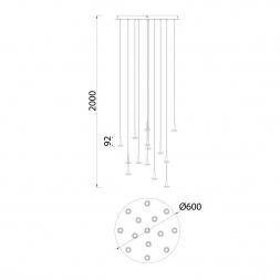 Люстра подвесная БЕЗ плафонов Mantra (14) Andromeda 8935