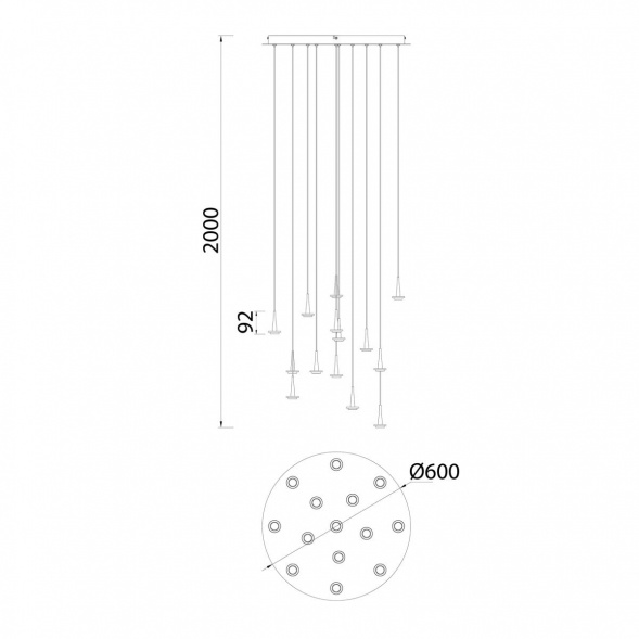 Люстра подвесная БЕЗ плафонов Mantra (14) Andromeda 8935