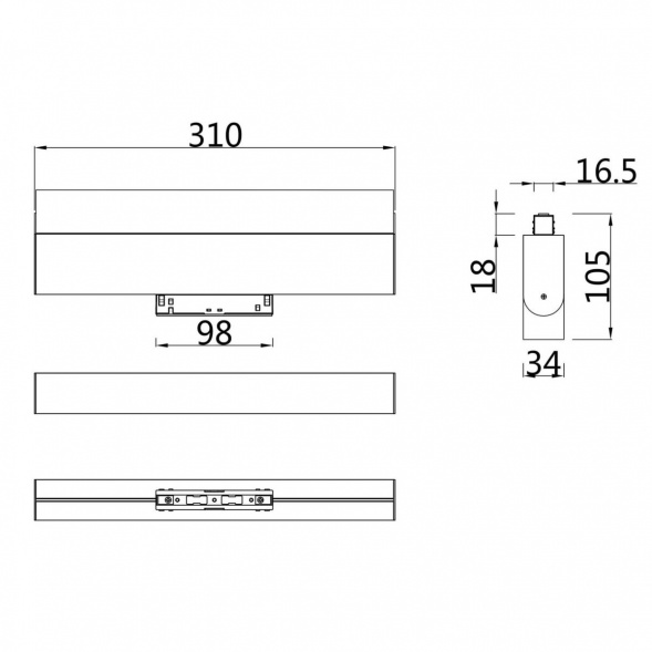 Трековый светодиодный светильник для магнитного шинопровода Maytoni Track lamps TR013-2-20W3K-W