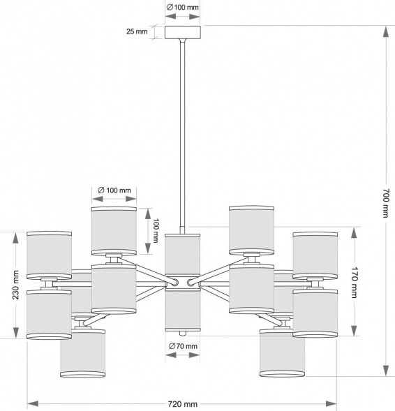 Подвесной светильник KUTEK ERBA ERB-ZW-6(ZM/3)TT