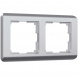 Рамка на 2 поста Werkel Stream серебряный W0022106 4690389162213