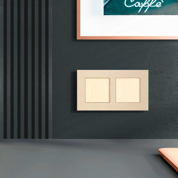 Рамка Werkel AluMax на 2 поста шампань W0023511 4690389204050