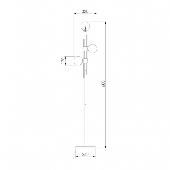 Торшер Eurosvet Volver 01383/3 латунь