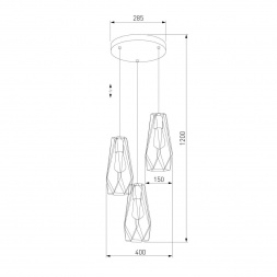 Подвесная люстра TK Lighting 2697 Lugo Gold